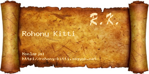 Rohony Kitti névjegykártya