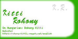 kitti rohony business card